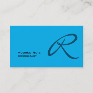 Ocean Himlar Blue Modern Plain Monogram Profession Visitkort