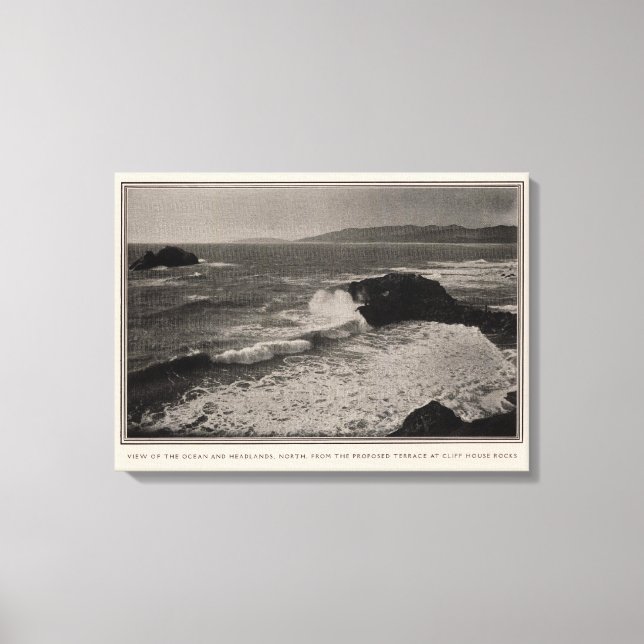 Ocean, huvudland från Cliff House Sten Canvastryck (Framsida)