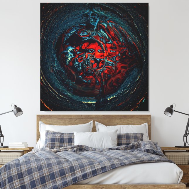 Ocean Inferno Red Glow Canvastryck (Insitu (sovrum))