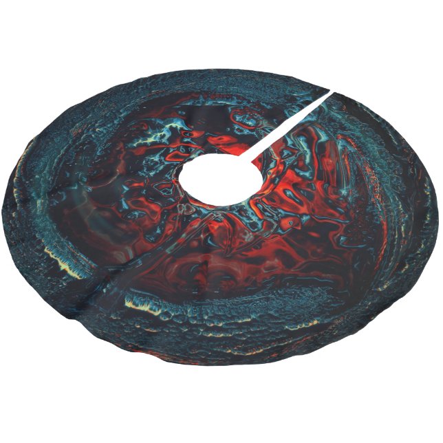 Ocean Inferno Red Glow Julgransmatta Borstad Polyester (Vinklad)