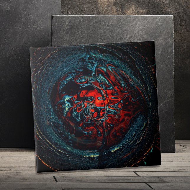 Ocean Inferno Red Glow Kakelplatta (Skapare uppladdad)