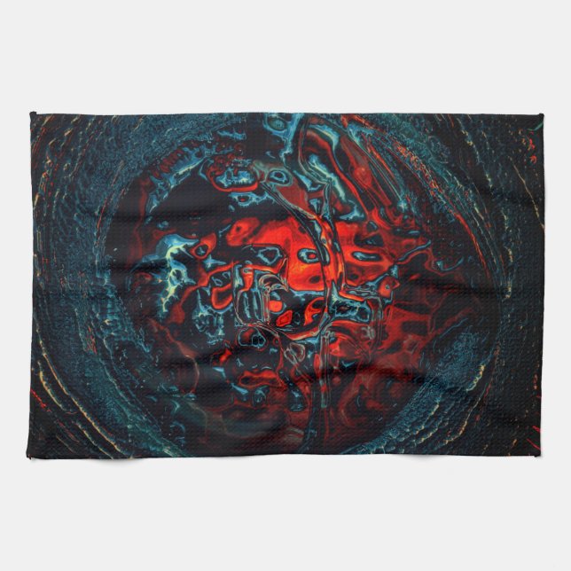 Ocean Inferno Red Glow Kökshandduk (Horisontell)
