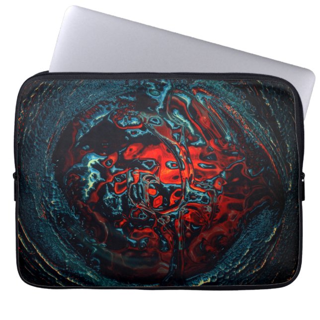 Ocean Inferno Red Glow Laptop Fodral (Framsidan)