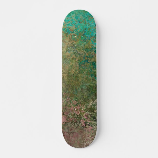Ocean Inspired Alcohol Bläck Abstrakt Mini Skateboard Bräda 18,5 Cm (Framsida)