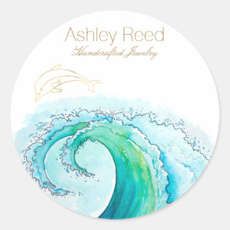 Ocean Inspired Jewelry Packages label Runt Klistermärke