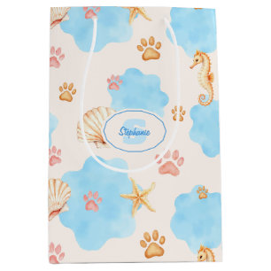 Ocean-Inspired Paw Skriv ut Mönster med Seahorse 2