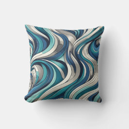 Ocean-Inspired Wave Mönster Kudde