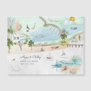 Ocean Isle Beach North Carolina Illustrated Kart