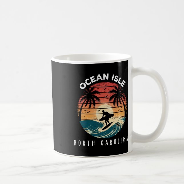 Ocean Isle Beach North Carolina Surfbräda Vågor Be Kaffemugg (Höger)