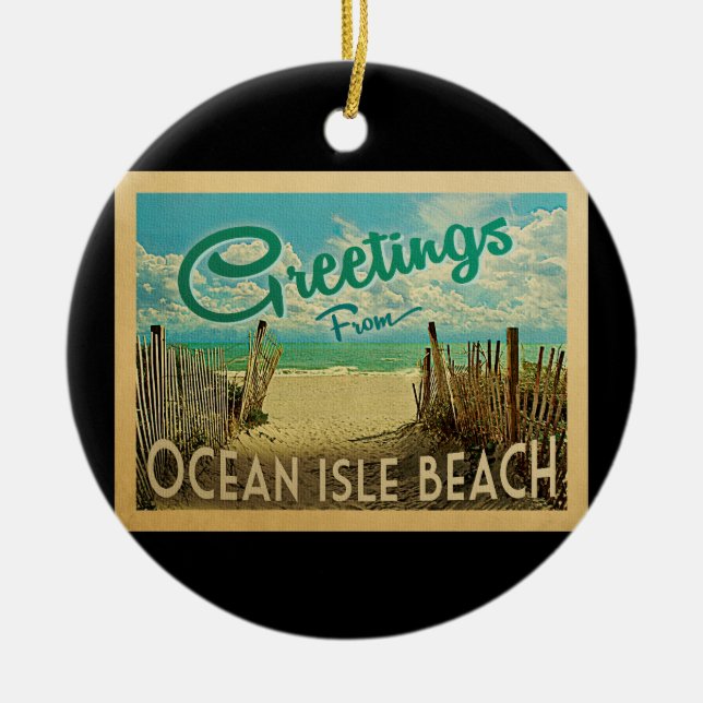 Ocean Isle Beach Ornament Vintage resor (Framsidan)