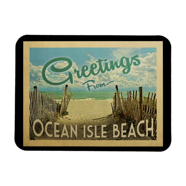 Ocean Isle Beach Vintage resor Magnet (Horisontell)