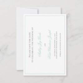 Ocean Jade, mint grönt klassisk spara datumkortet Spara Datumet