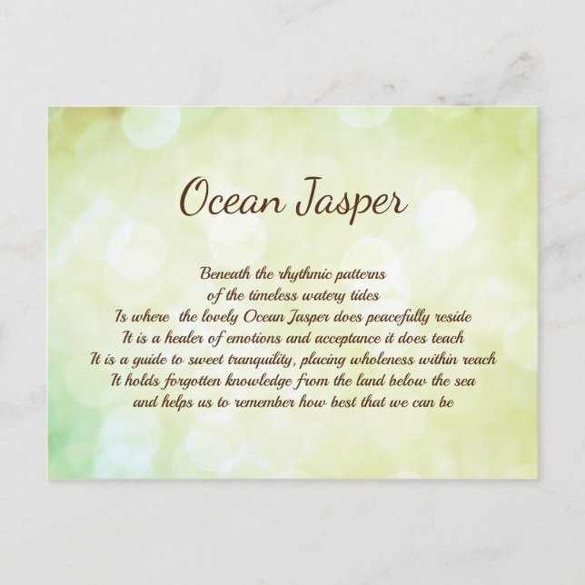 Ocean Jasper Crystal Healing-vykort Vykort (Framsida)