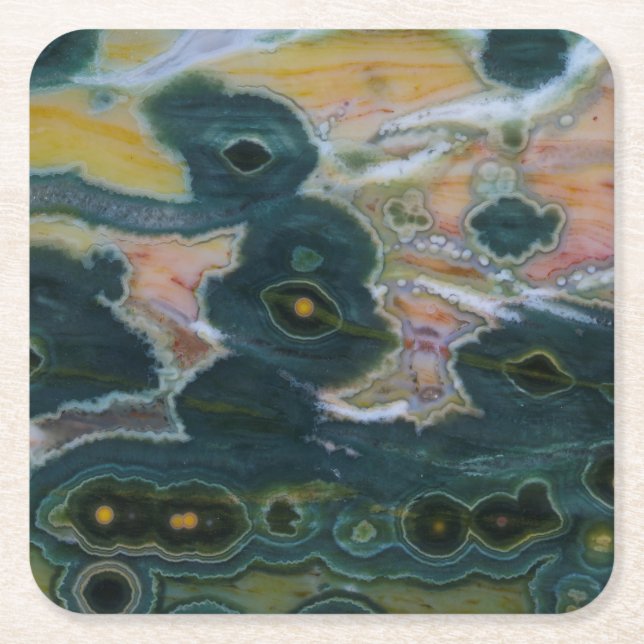 Ocean Jasper-platta Underlägg Papper Kvadrat (Framsidan)
