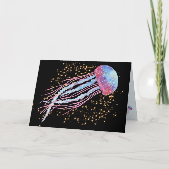 Ocean Jellyfish Gnistra Birthday Kort (Framsida)