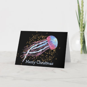 Ocean Jellyfish Gnistra jul Helgkort