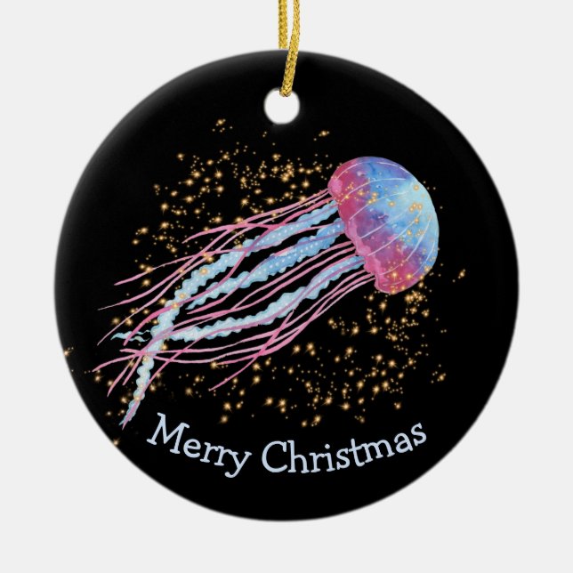 Ocean Jellyfish Gnistra jul Julgransprydnad Keramik (Framsidan)