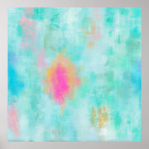 Ocean Joyride - Blue Turkvoise Abstrakt Art Poster