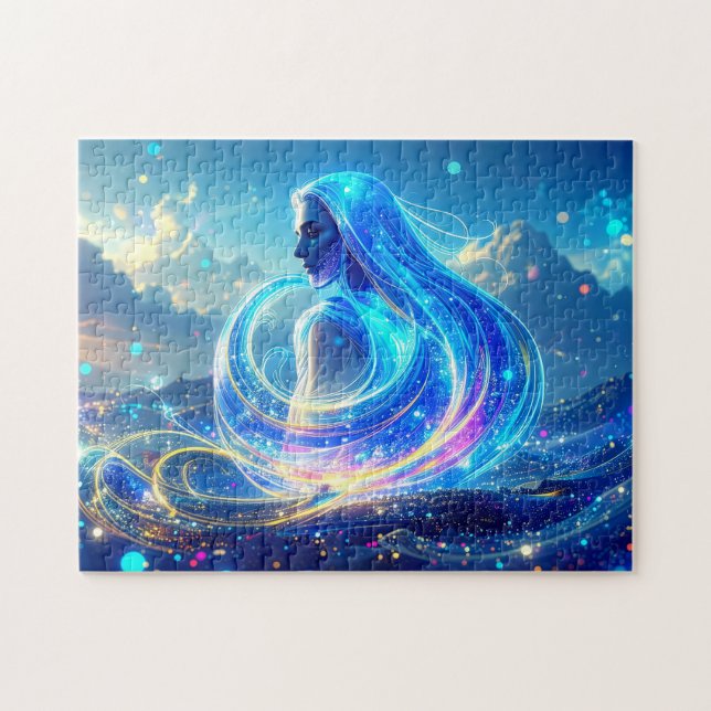 Ocean Lady Genie Magical Fantasy Art Pussel (Horisontell)