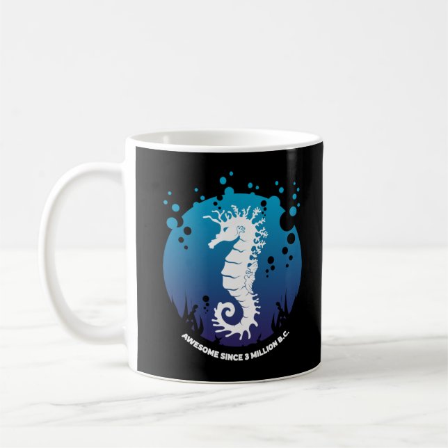 Ocean Life Graphic Design - Sjöhästar Kaffemugg (Vänster)