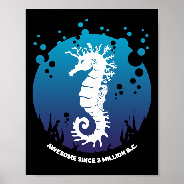 Ocean Life Graphic Design - Sjöhästar Poster (Framsidan)