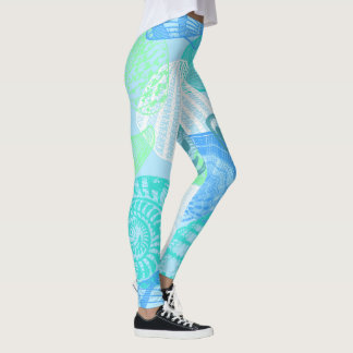 Ocean Life Seamless Pattern Leggings