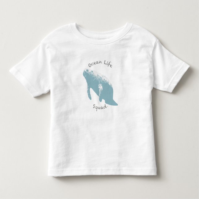 Ocean Life Squad® Manatee Design for Ocean Älskare T Shirt (Framsida)