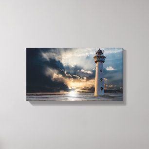 Ocean Lighthouse Daybroke Canvastryck