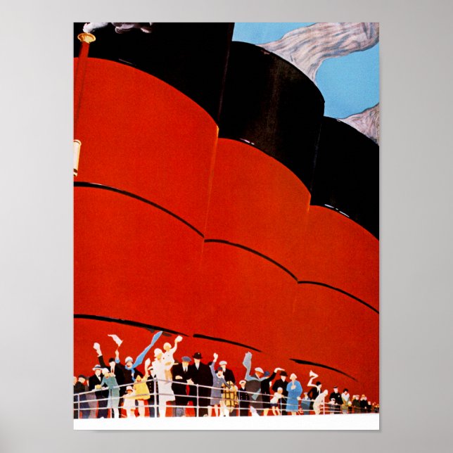 Ocean Liner Bon Voyage Poster (Framsidan)