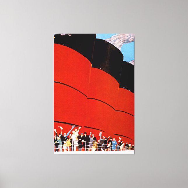 Ocean Liner Bon Voyage - XL Canvastryck (Framsida)