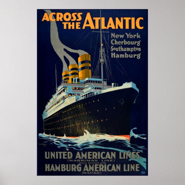 OCEAN LINER EUROPE AMERICA POSTER (Framsidan)