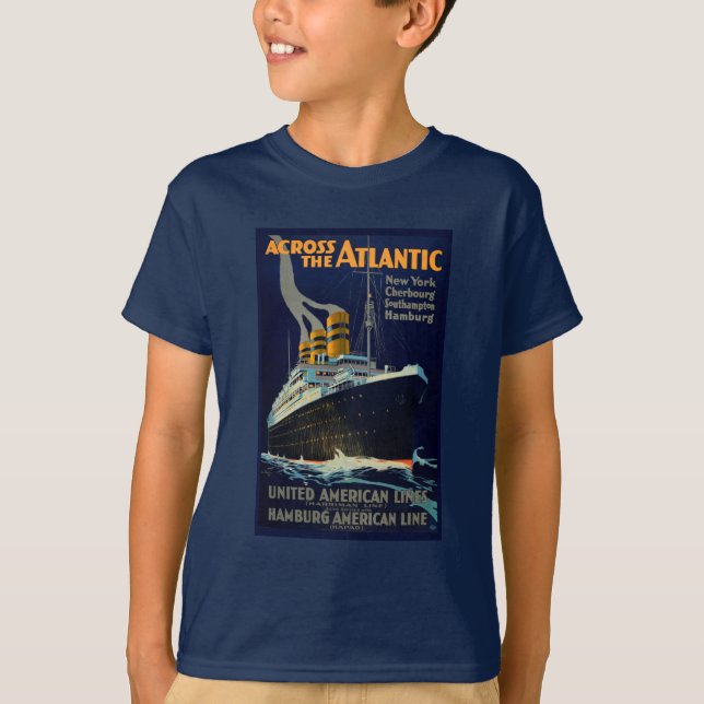 OCEAN LINER EUROPE AMERICA T SHIRT (Framsida)