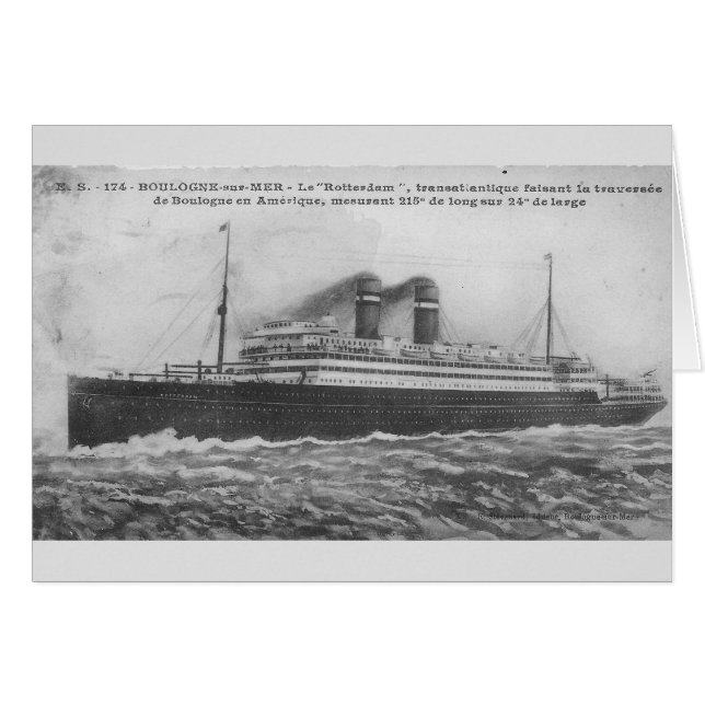 Ocean liner Rotterdam 1910 Hälsningskort (Framsidan Horizontal)