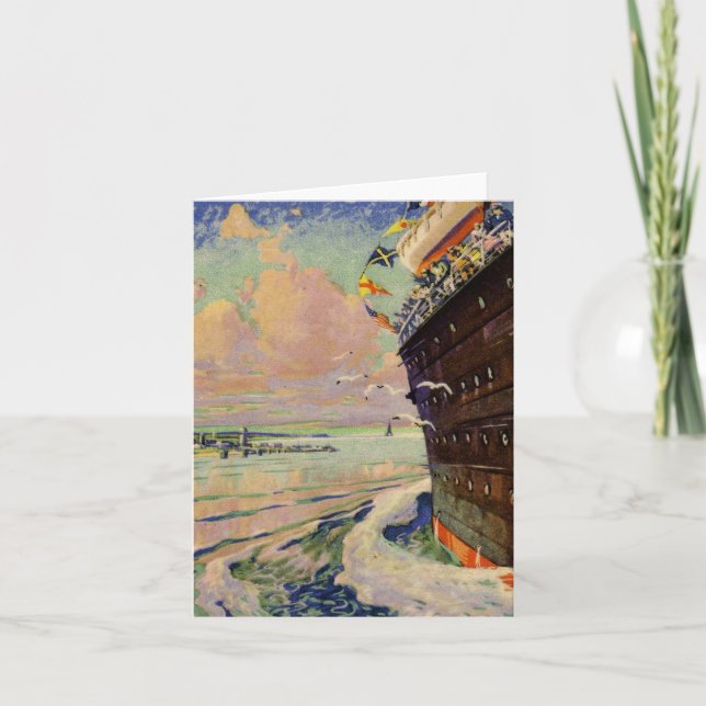 Ocean Liner sjölandskap Kort (Framsida)