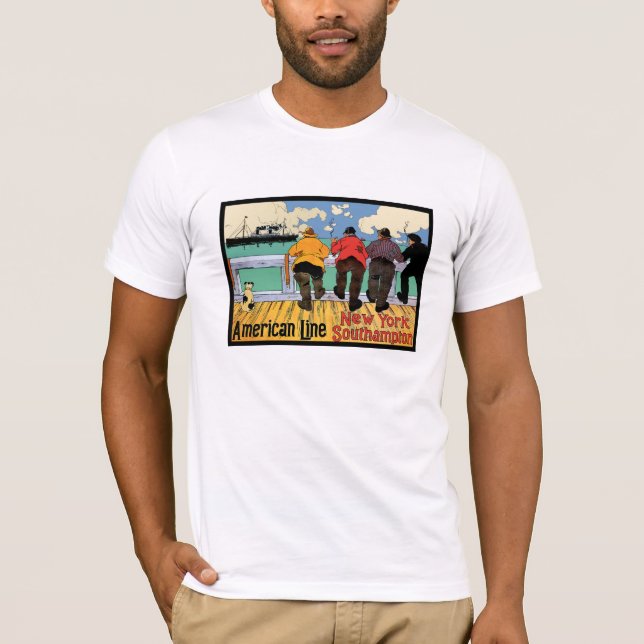 Ocean LINER till New York Tee Shirt (Framsida)