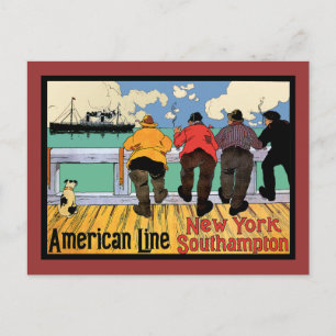 Ocean LINER till New York Vykort