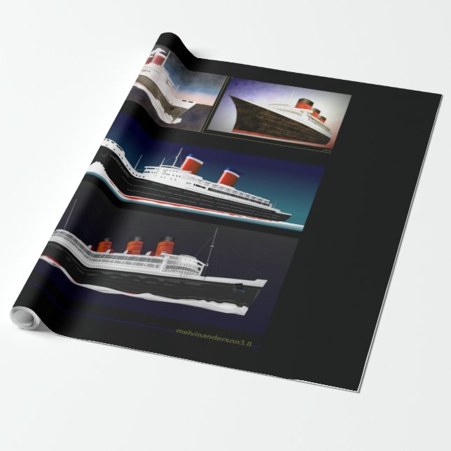 Ocean Liners Presentpapper (Utrullad)