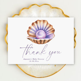 Ocean Little Pearl Baby Shower Thank you Tack Kort