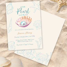Ocean Little Pearl on the Way Baby Shower Inbjudningar