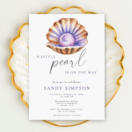 Ocean Little Pearl Under The Sea Baby Shower Inbjudningar