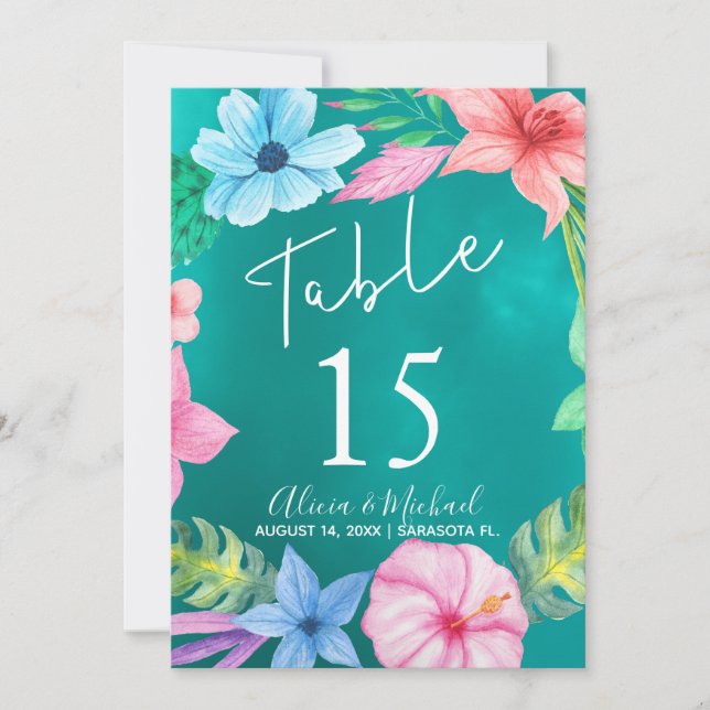 Ocean luau tropical blommigt Wandean bröllop (Framsida)