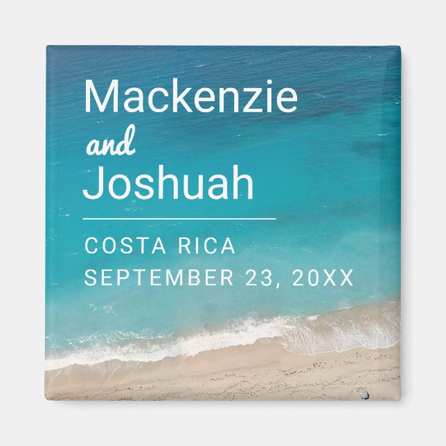 Ocean Magnet Beach Wedding Favor eller Keepsaké (Framsidan)