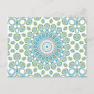 Ocean Mandala i Blue och Grått och White Vykort