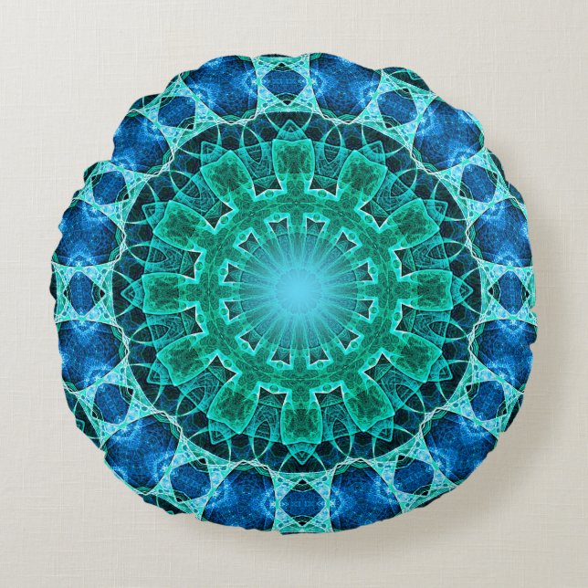 Ocean Mandala Rund Kudde (Framsidan)