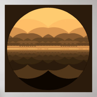 Ocean Mandala. Utskrift av ramlandskap. Poster