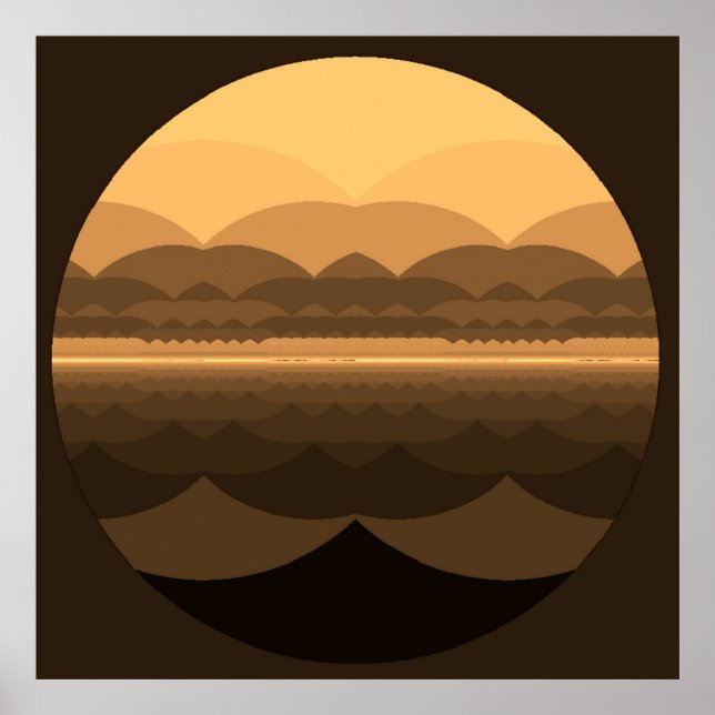 Ocean Mandala. Utskrift av ramlandskap. Poster (Framsidan)