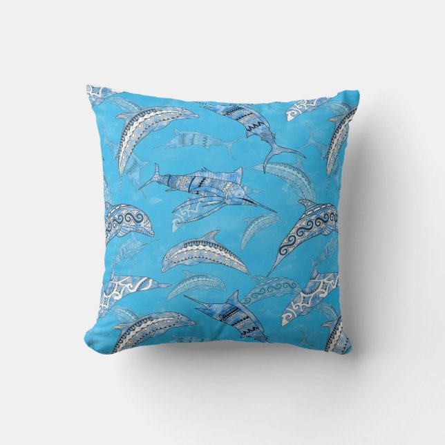 Ocean Marine Animals Dolphins Marlins Kudde (Framsida)
