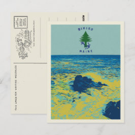 Ocean Maritime Flag Maine USA illustration Vykort