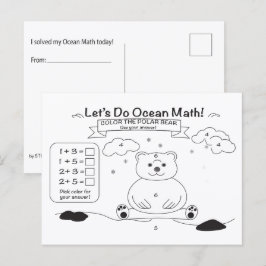 Ocean Math Coloring Postcard Vykort