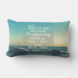 Ocean med Peace Bible Verse Lumbarkudde